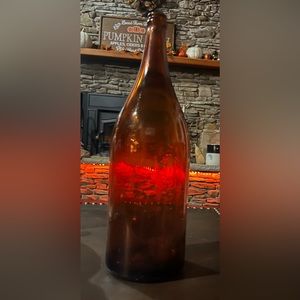 Vintage Large 1/2 Gallon Amber Bottle (Most Likely Wine)